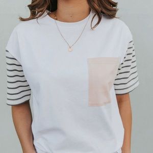 Striped Color Block Tee